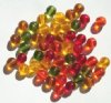 25 8mm Round Transparent Autumn Mix Beads